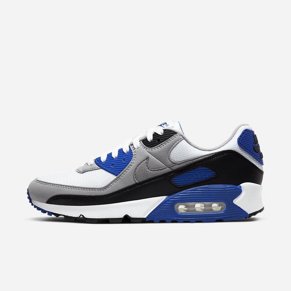 Sneakers Nike Air Max 90 Blanche 4170-269 White/Hyper Royal/Black/Particle Grey Homme | AYB-28990243